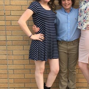 cute blue and white flowy dress